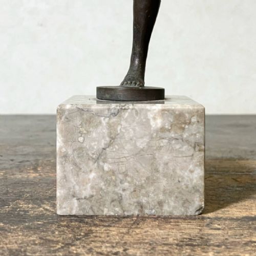 FRENCH ART DECO 1930S BRONZE NUDE HOOP DANCER ON MARBLE BASE - ADDITIONAL PHOTO 10