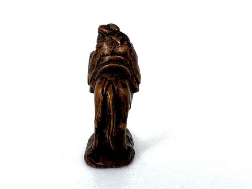 SUPERB JAPANESE ANTIQUE LATE 19THC BOXWOOD NETSUKE WISE MAN ON HORSE MASAYUKI - ADDITIONAL PHOTO 4