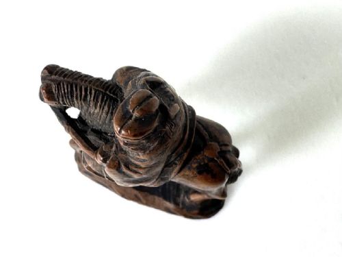 SUPERB JAPANESE ANTIQUE LATE 19THC BOXWOOD NETSUKE WISE MAN ON HORSE MASAYUKI - ADDITIONAL PHOTO 5