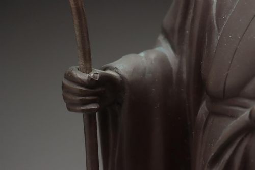 SUPERB JAPANESE MEIJI LATE 19THC BRONZE OF JUROJIN HIDEHO - ADDITIONAL PHOTO 7
