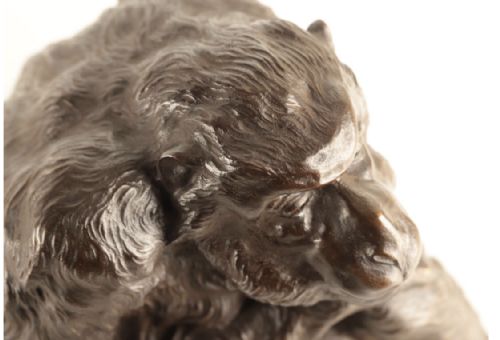 JAPANESE MEIJITAISHO EARLY 20THC LARGE HEAVY BRONZE MONKEY - ADDITIONAL PHOTO 4
