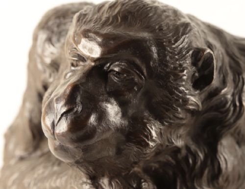 JAPANESE MEIJITAISHO EARLY 20THC LARGE HEAVY BRONZE MONKEY - ADDITIONAL PHOTO 5