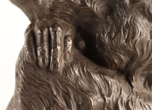 JAPANESE MEIJITAISHO EARLY 20THC LARGE HEAVY BRONZE MONKEY - ADDITIONAL PHOTO 6