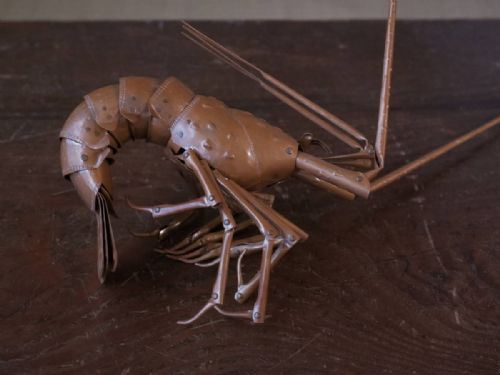 SUPERB JAPANESE MEIJI EARLY 20THC COPPER JIZAI ARTICULATED SPINY LOBSTER MYOCHIN - ADDITIONAL PHOTO 4
