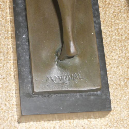 FRENCH ART DECO 1920S COLDPAINTED BRONZE SHAWL DANCER CLAUDE MIRVAL - ADDITIONAL PHOTO 6