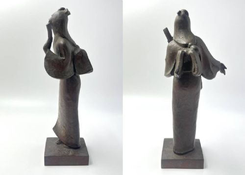 RARE JAPANESE VINTAGE 1930S BRONZE GEISHA YOSHIZUMI YOKOE - ADDITIONAL PHOTO 2