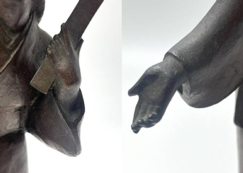 RARE JAPANESE VINTAGE 1930S BRONZE GEISHA YOSHIZUMI YOKOE - ADDITIONAL PHOTO 5