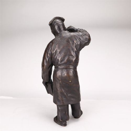 SUPERB CHINESE ANTIQUE EARLY 20THC BRONZE OF A SCHOLAR - ADDITIONAL PHOTO 2