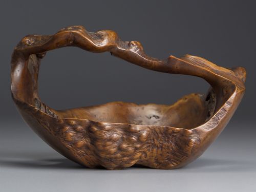 TWO ATTRACTIVE JAPANESE ANTIQUE EARLY 20THC BURL WOOD CONFECTIONERY DISHES TEA CEREMONY - ADDITIONAL PHOTO 1