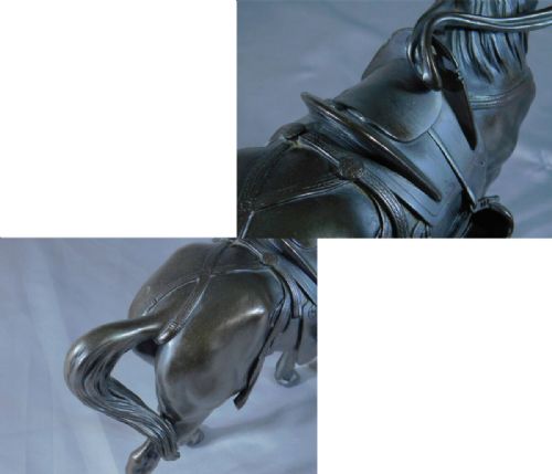 SUPERB JAPANESE MEIJI LATE 19THC BRONZE OKIMONO OF THE SHOGUNS HORSE MARUKI COMPANY - ADDITIONAL PHOTO 4