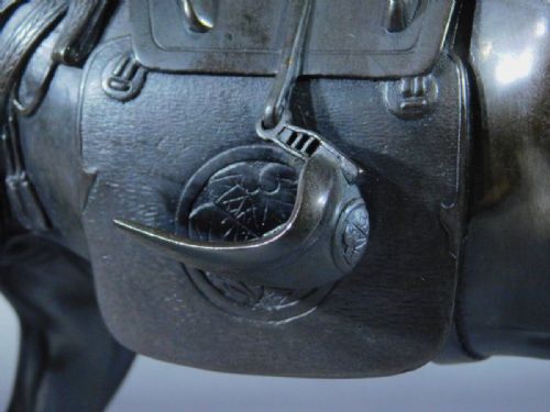 SUPERB JAPANESE MEIJI LATE 19THC BRONZE OKIMONO OF THE SHOGUNS HORSE MARUKI COMPANY - ADDITIONAL PHOTO 7