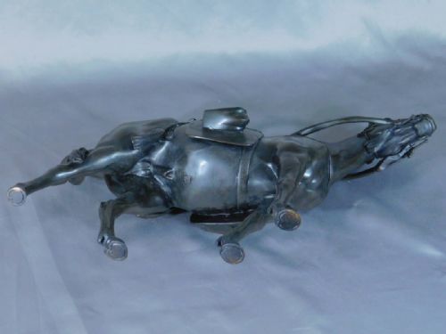 SUPERB JAPANESE MEIJI LATE 19THC BRONZE OKIMONO OF THE SHOGUNS HORSE MARUKI COMPANY - ADDITIONAL PHOTO 9