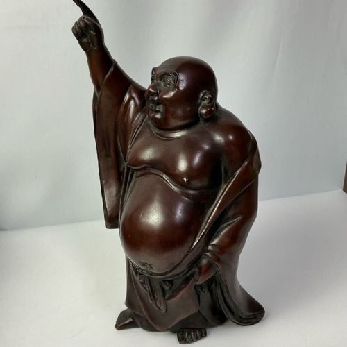 EXCELLENT JAPANESE MEIJI EARLY 20THC HEAVY BRONZE OF HOTEI - ADDITIONAL PHOTO 1