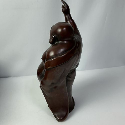 EXCELLENT JAPANESE MEIJI EARLY 20THC HEAVY BRONZE OF HOTEI - ADDITIONAL PHOTO 3