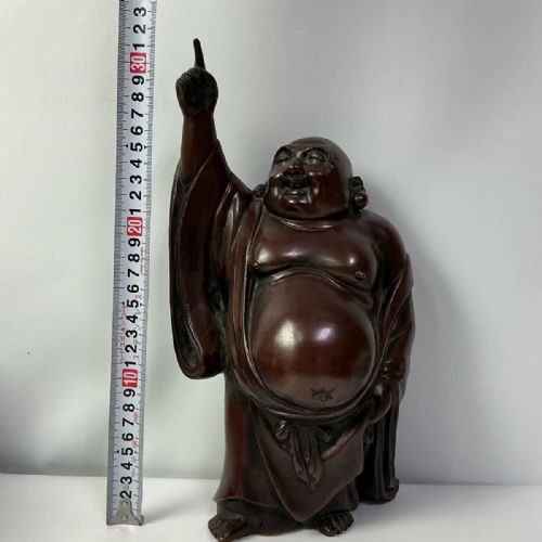 EXCELLENT JAPANESE MEIJI EARLY 20THC HEAVY BRONZE OF HOTEI - ADDITIONAL PHOTO 5
