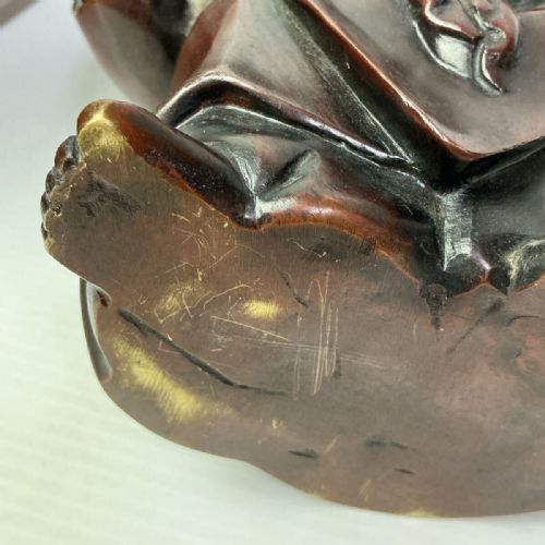 EXCELLENT JAPANESE MEIJI EARLY 20THC HEAVY BRONZE OF HOTEI - ADDITIONAL PHOTO 7