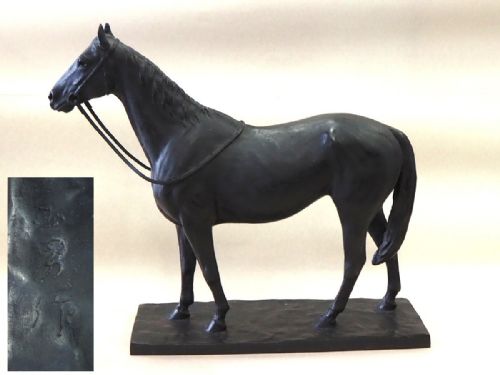 MAGNIFICENT JAPANESE TAISHO 1920S BRONZE HORSE SCULPTURE KUNIO IT - ADDITIONAL PHOTO 1