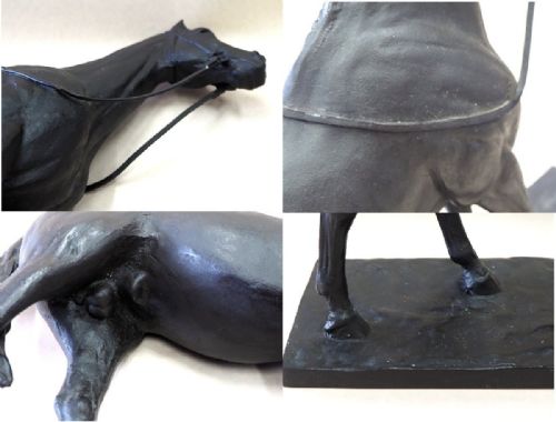 MAGNIFICENT JAPANESE TAISHO 1920S BRONZE HORSE SCULPTURE KUNIO IT - ADDITIONAL PHOTO 5