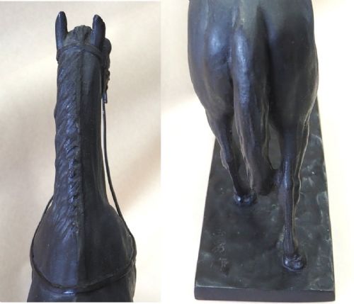 MAGNIFICENT JAPANESE TAISHO 1920S BRONZE HORSE SCULPTURE KUNIO IT - ADDITIONAL PHOTO 6