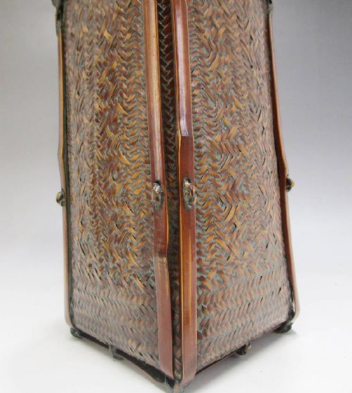BEAUTIFUL JAPANESE ANTIQUE EARLY 20THC BAMBOO FLOWER BASKET HOZAN - ADDITIONAL PHOTO 4