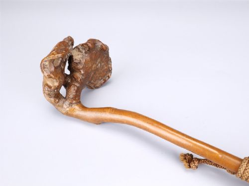 JAPANESE EDO MID19THC BUDDHIST BOXWOOD NYOI WALNUT NETSUKE SENGAI - ADDITIONAL PHOTO 2