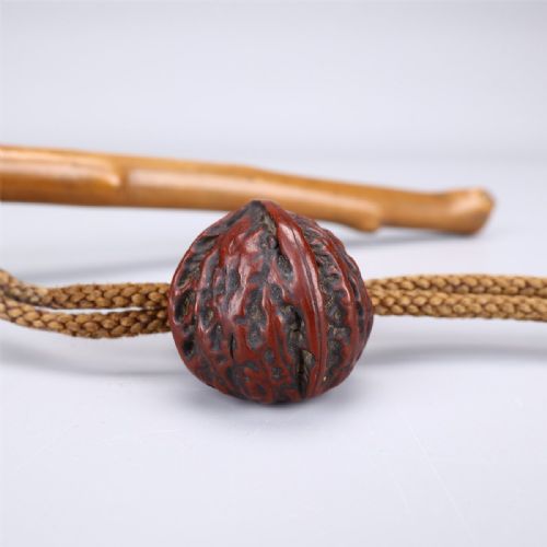 JAPANESE EDO MID19THC BUDDHIST BOXWOOD NYOI WALNUT NETSUKE SENGAI - ADDITIONAL PHOTO 5