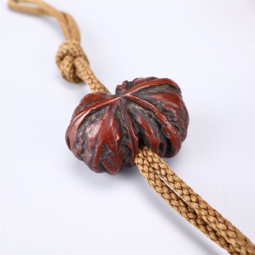 JAPANESE EDO MID19THC BUDDHIST BOXWOOD NYOI WALNUT NETSUKE SENGAI - ADDITIONAL PHOTO 6