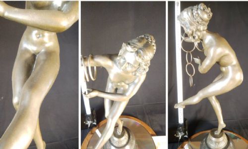 STRIKING FRENCH ART DECO BRONZE 'RING DANCER' COLINETTE - ADDITIONAL PHOTO 4