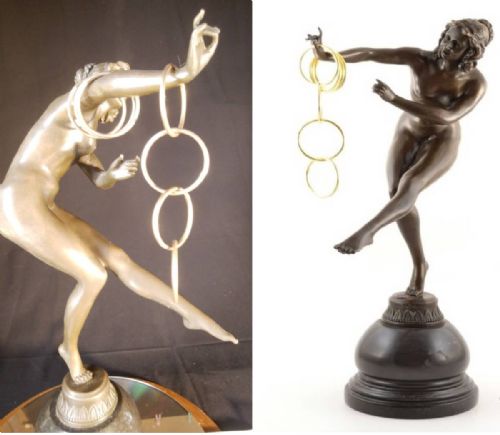STRIKING FRENCH ART DECO BRONZE 'RING DANCER' COLINETTE - ADDITIONAL PHOTO 7