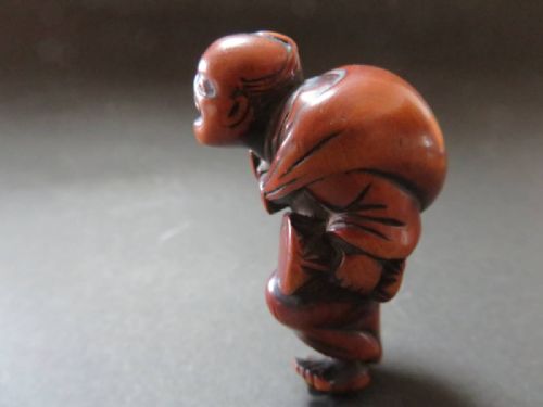 SUPERB JAPANESE EDO EARLY 19THC BOXWOOD NETSUKE DANCER MIWA - ADDITIONAL PHOTO 1