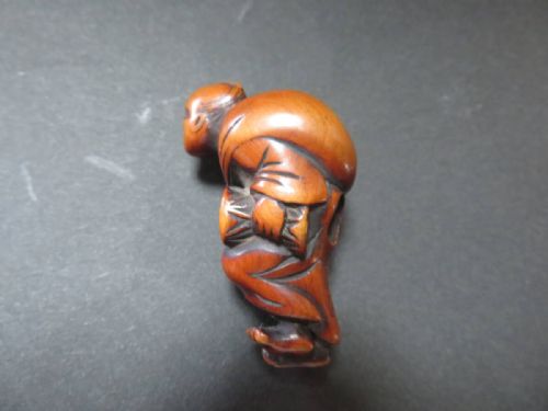 SUPERB JAPANESE EDO EARLY 19THC BOXWOOD NETSUKE DANCER MIWA - ADDITIONAL PHOTO 9