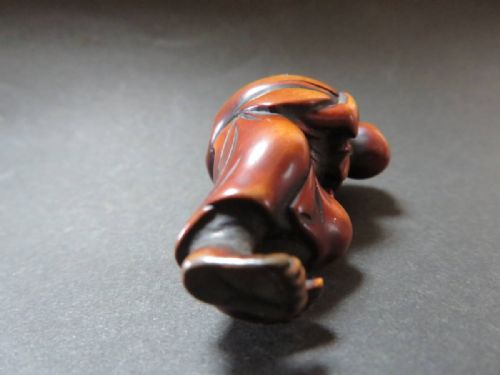 SUPERB JAPANESE EDO EARLY 19THC BOXWOOD NETSUKE DANCER MIWA - ADDITIONAL PHOTO 14