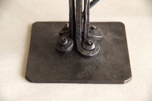 SUPERB FRENCH ART DECO 1920S30S DEGUE WROUGHT IRON TABLE LAMP - ADDITIONAL PHOTO 5
