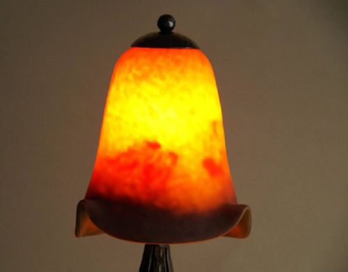 HANDSOME FRENCH ART DECO 1920S30S DEGUE WROUGHT IRON TABLE LAMP - ADDITIONAL PHOTO 3