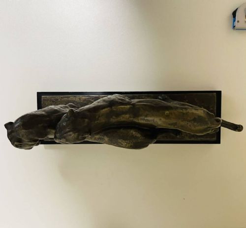 STRIKING FRENCH ART DECO CA 1930 BRONZE STATUE OF TWO PANTHERS ANDREVINCENT BECQUEREL - ADDITIONAL PHOTO 8