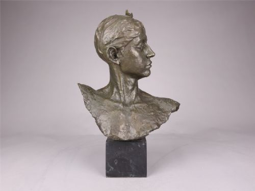 fine french antique 19thc bronze bust diana the huntress after alexandre falguire - CATEGORY: ANTIQUE SCULPTURES - DATED 19TH CENTURY