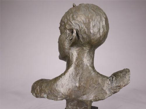 FINE FRENCH ANTIQUE 19THC BRONZE BUST DIANA THE HUNTRESS AFTER ALEXANDRE FALGUIRE - ADDITIONAL PHOTO 2
