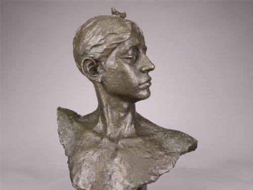 FINE FRENCH ANTIQUE 19THC BRONZE BUST DIANA THE HUNTRESS AFTER ALEXANDRE FALGUIRE - ADDITIONAL PHOTO 4