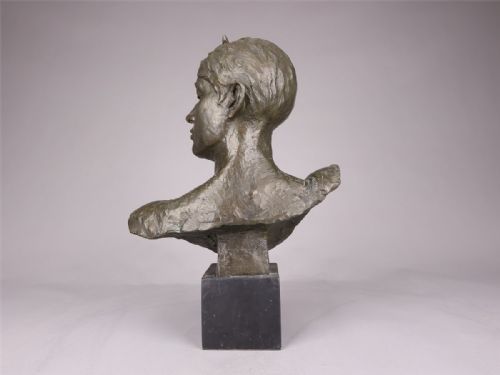 FINE FRENCH ANTIQUE 19THC BRONZE BUST DIANA THE HUNTRESS AFTER ALEXANDRE FALGUIRE - ADDITIONAL PHOTO 5