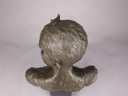 FINE FRENCH ANTIQUE 19THC BRONZE BUST DIANA THE HUNTRESS AFTER ALEXANDRE FALGUIRE - ADDITIONAL PHOTO 7