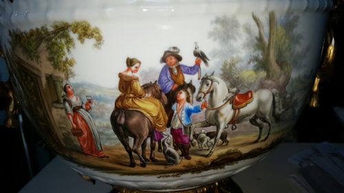 MAGNIFICENT ANTIQUE 19THC LARGE PORCELAINGILT BRONZE POTPOURRI AFTER MEISSEN - ADDITIONAL PHOTO 10