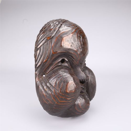 RARE JAPANESE EDO 19THC WOODEN NOH OTAFUKU OKAME THEATRE MASK - ADDITIONAL PHOTO 5