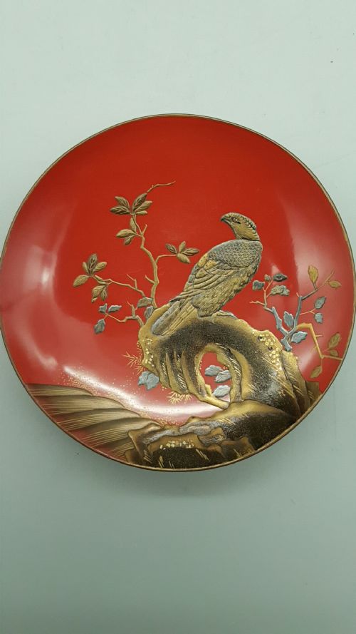 STUNNING JAPANESE MEIJI EARLY 20THC SET OF 3 HATSUYUME LACQUER SAKE CUPS - ADDITIONAL PHOTO 3