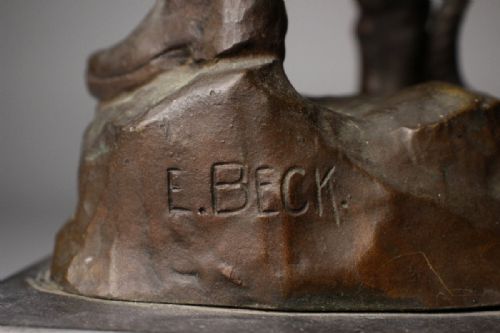 SUPERB AUSTRIAN ANTIQUE CA 1920S BRONZE STATUE OF A WORKER ERNST BECK - ADDITIONAL PHOTO 8