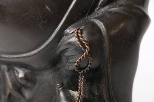 JAPANESE ANTIQUE EARLY 20THC BRONZE SCULPTURE HOTEI - ADDITIONAL PHOTO 7