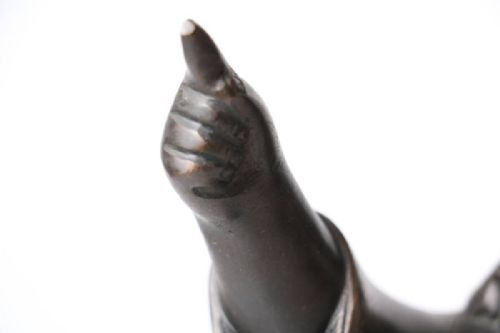 JAPANESE ANTIQUE EARLY 20THC BRONZE SCULPTURE HOTEI - ADDITIONAL PHOTO 8