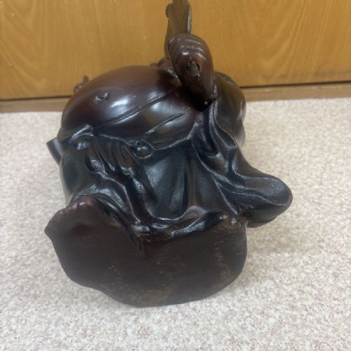 JAPANESE MEIJI EARLY 20THC BRONZE OKIMONO HOTEI - ADDITIONAL PHOTO 3