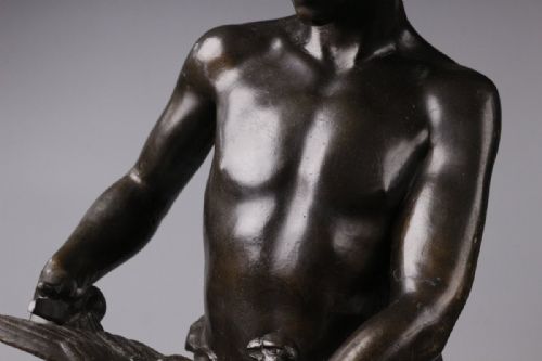 MAGNIFICENT FRENCH ANTIQUE LATE 19THC BRONZE STATUE 'CAPTIVITY' JEAN LOUIS GREGOIRE - ADDITIONAL PHOTO 5