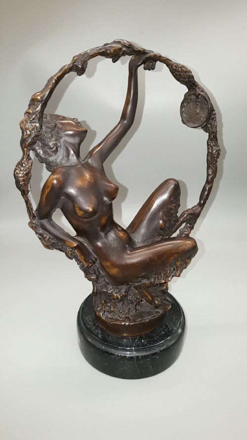 FRENCH ANTIQUE 1920S BRONZE NUDE SCULPTURE GEORGE OMERTH - ADDITIONAL PHOTO 1