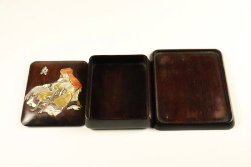 RARE JAPANESE ANTIQUE MEIJI LATE 19THC SHIBAYAMA INLAID WOODEN BOX - ADDITIONAL PHOTO 2